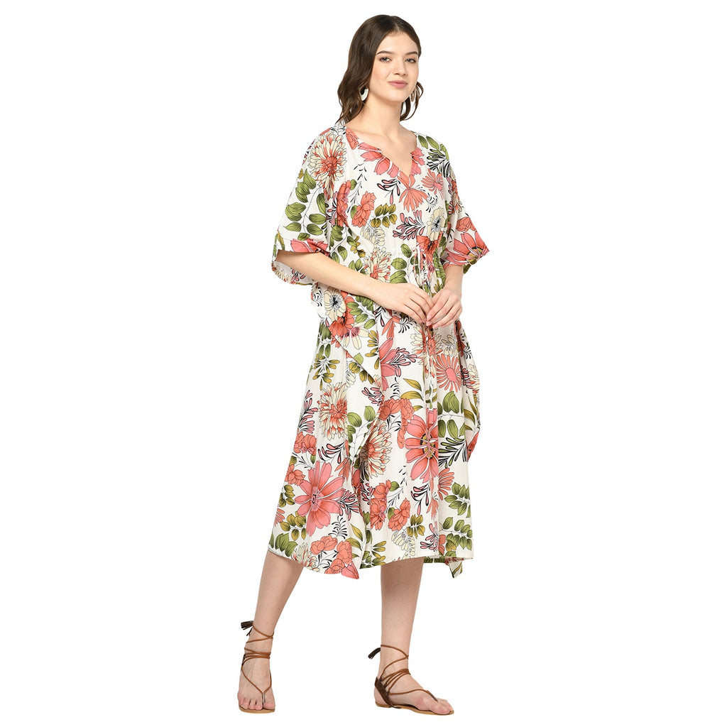 'Botanical Breeze' 100% Cotton Kaftan