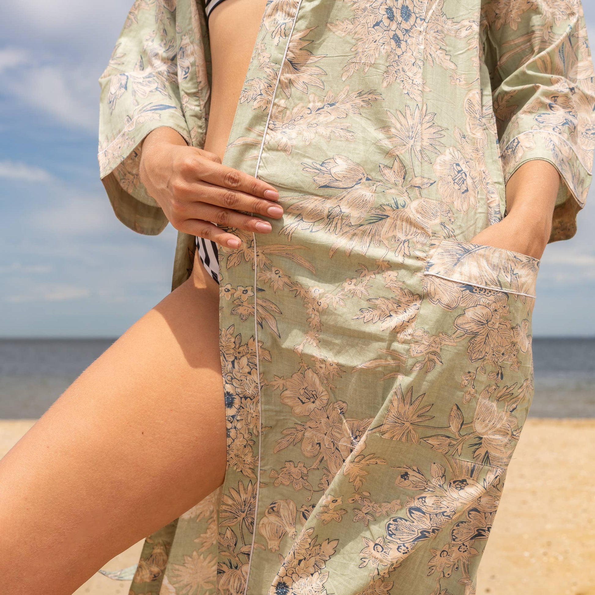 Sia' Women's Cotton Kimono Robe