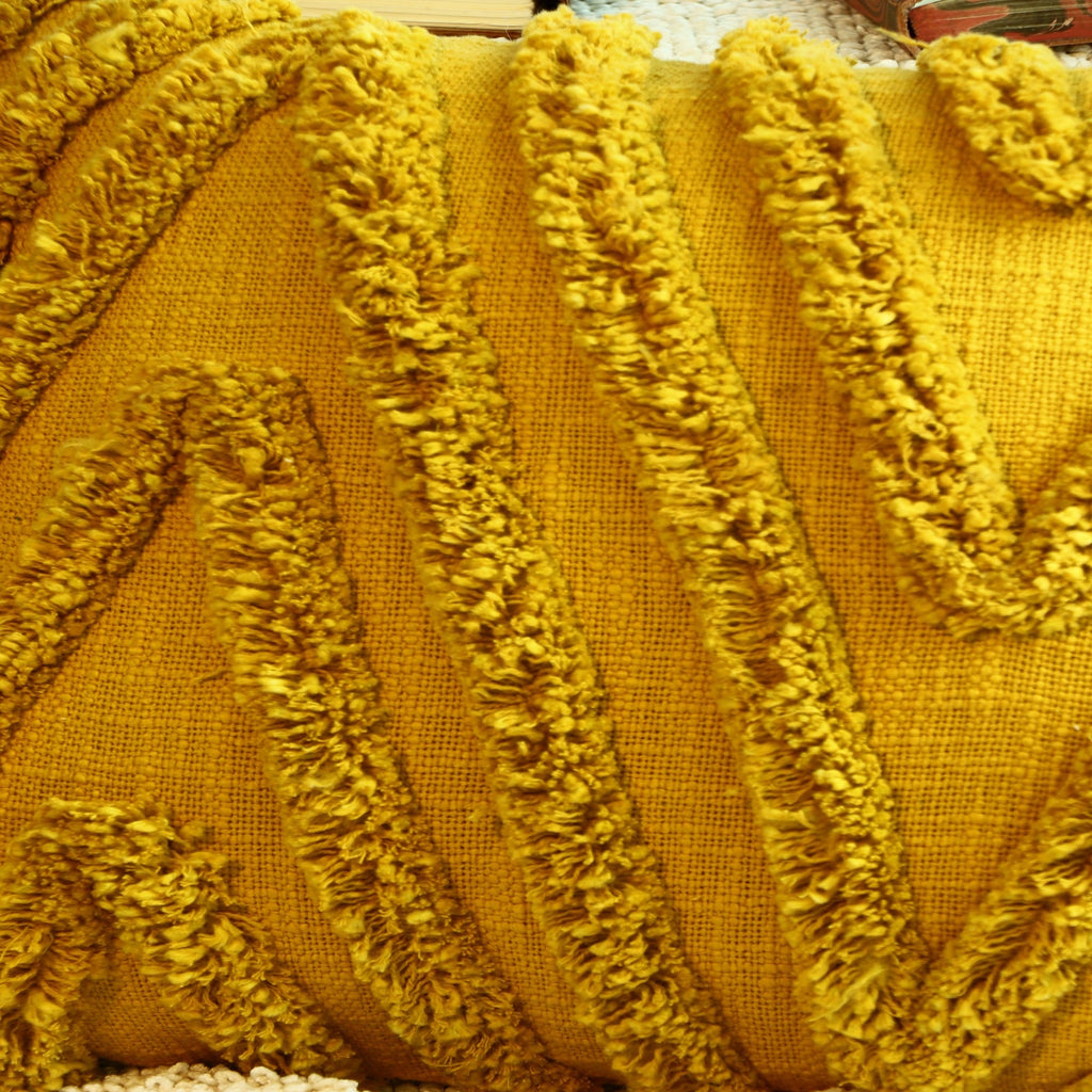 Linen Connections Moroccan Tassels Cushion Cover - Yellow
