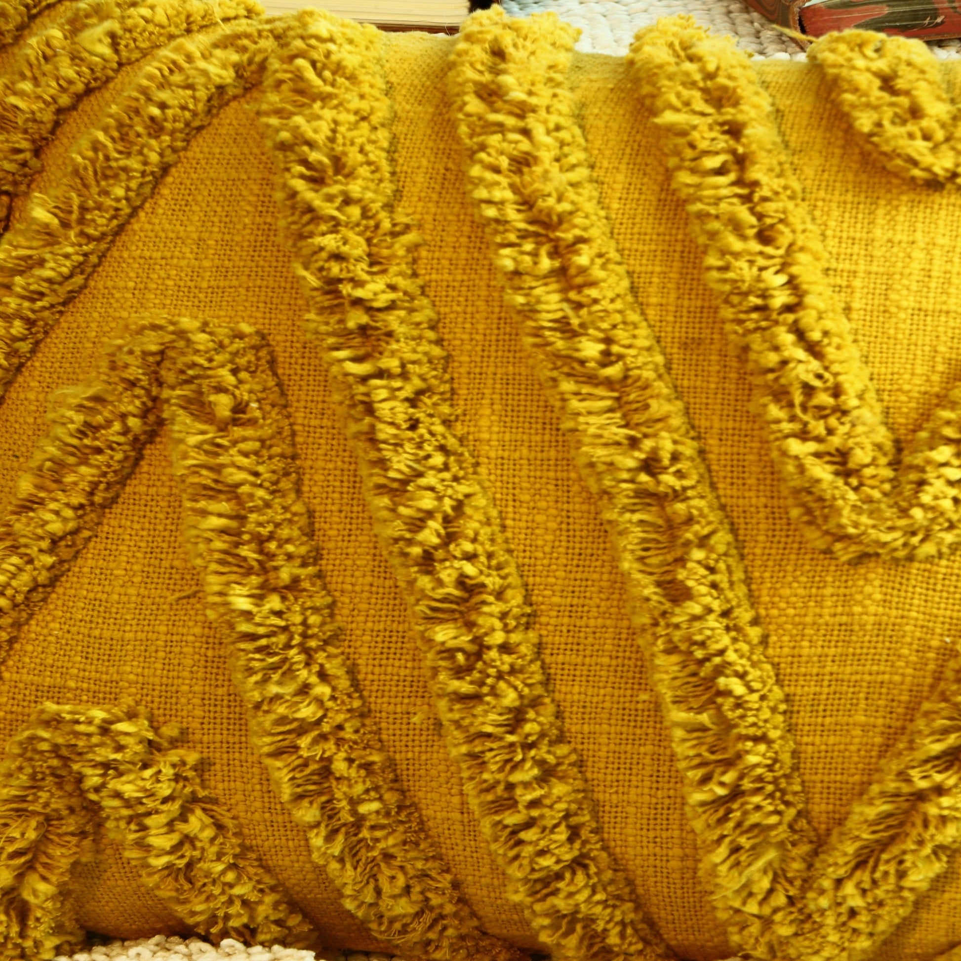 Linen Connections Moroccan Tassels Cushion Cover - Yellow