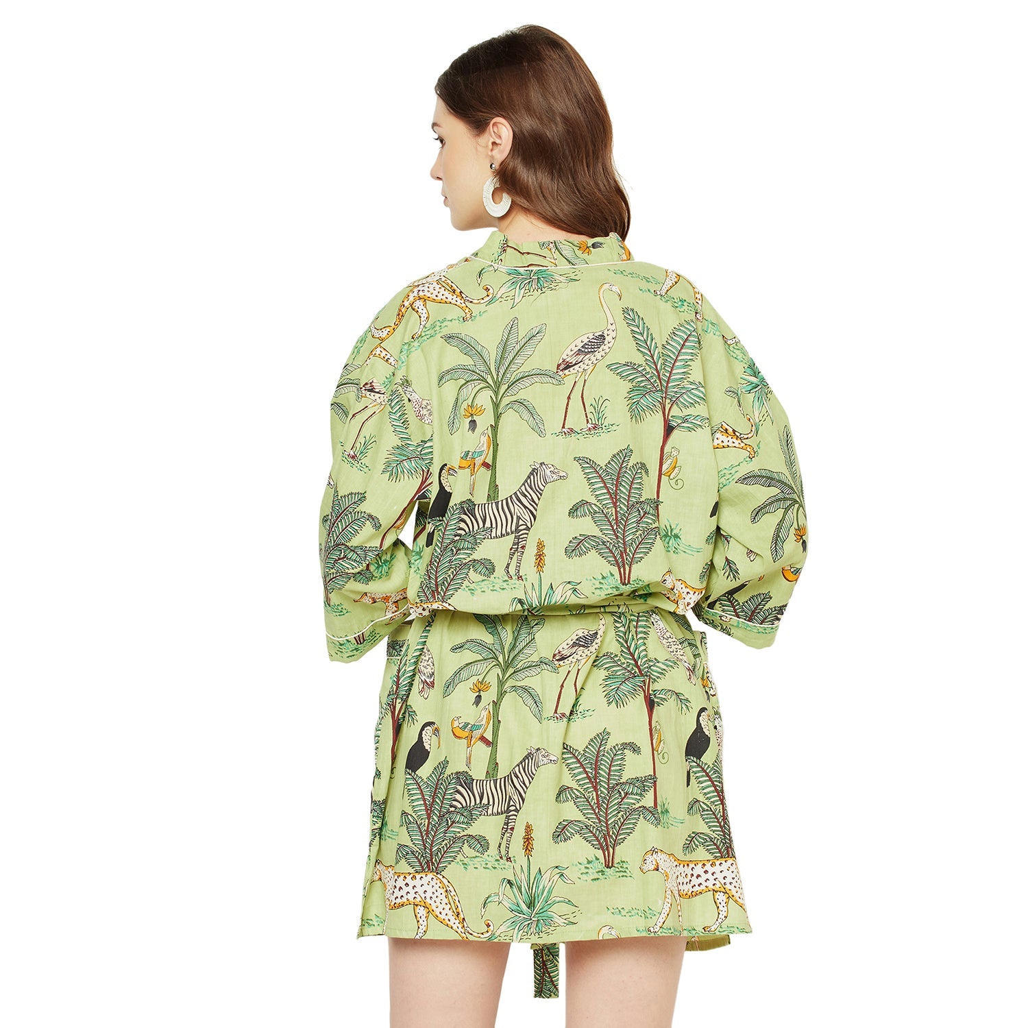 "Summer Serenity" - Kimono Cotton Dressing Gown