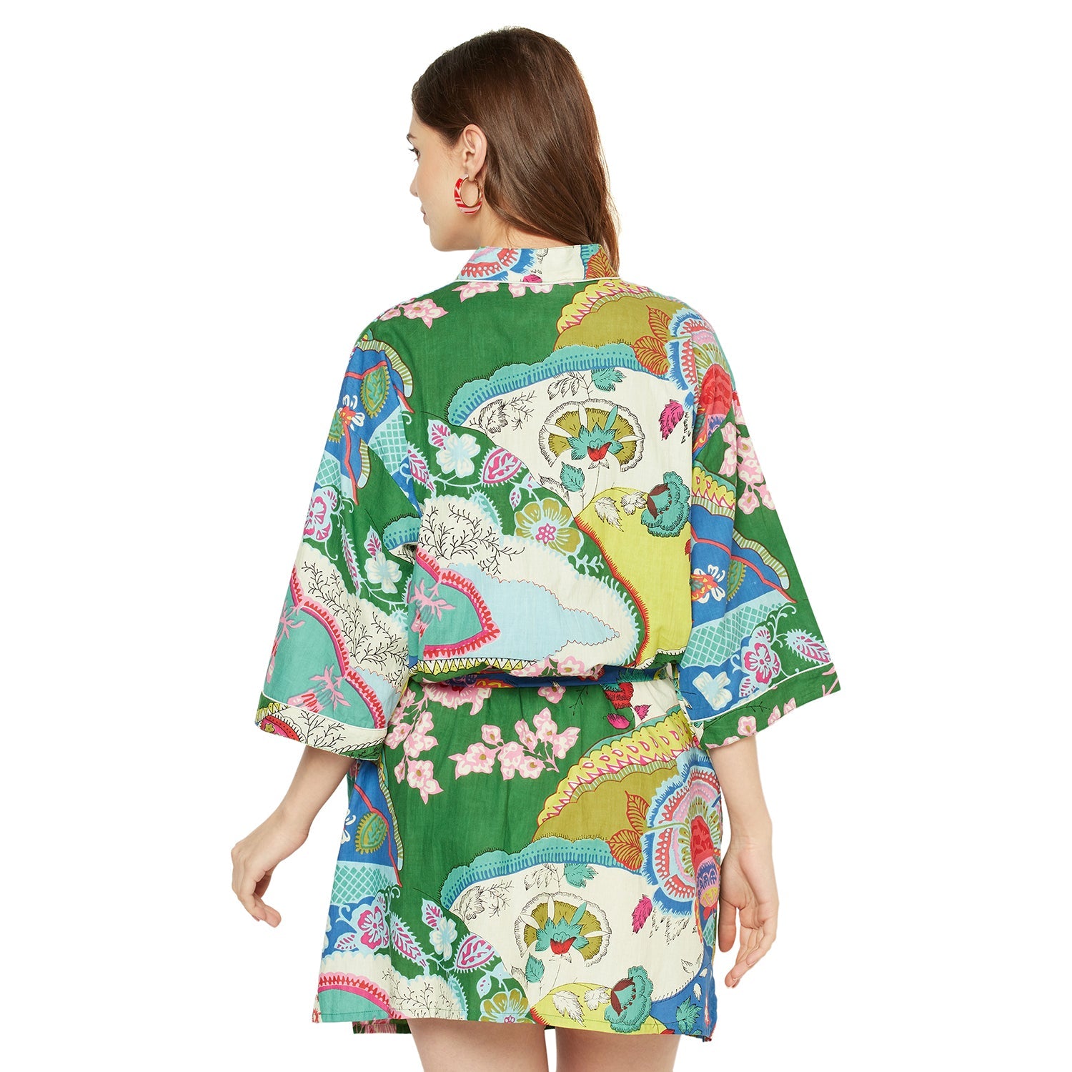 'Nature's Nirvana' 100% Cotton Kimono Robe