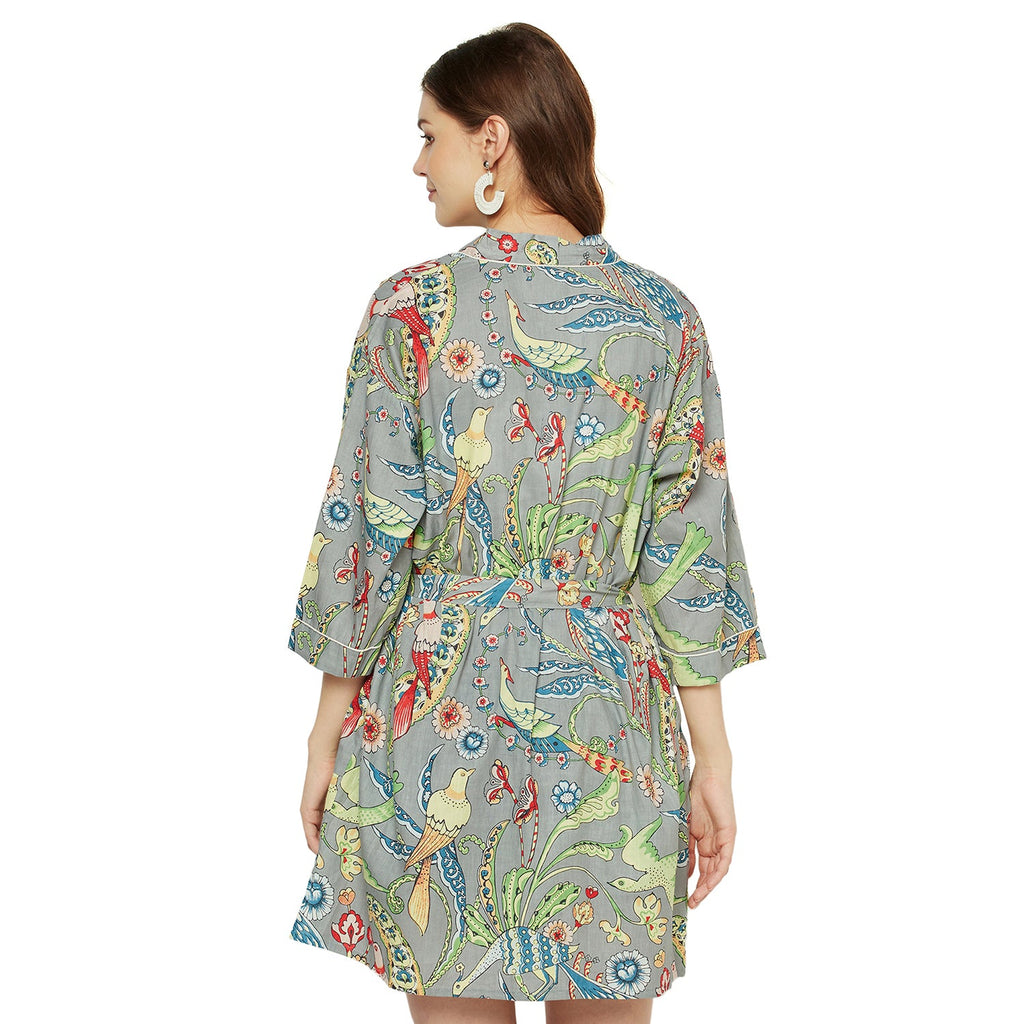 'Wings of Wonder' 100% Cotton Kimono Robe