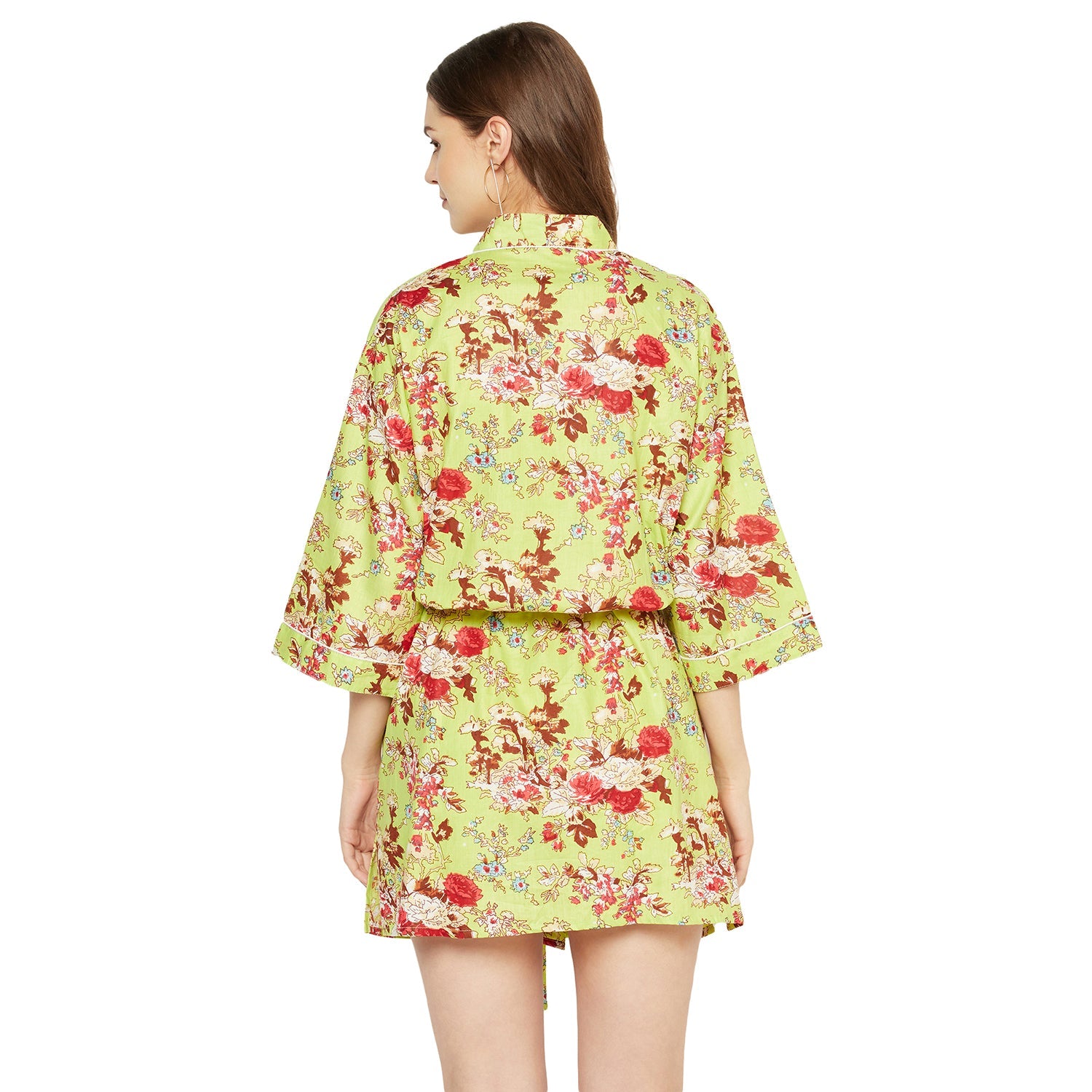 'Botanic Bouquet' 100% Cotton Kimono Robe