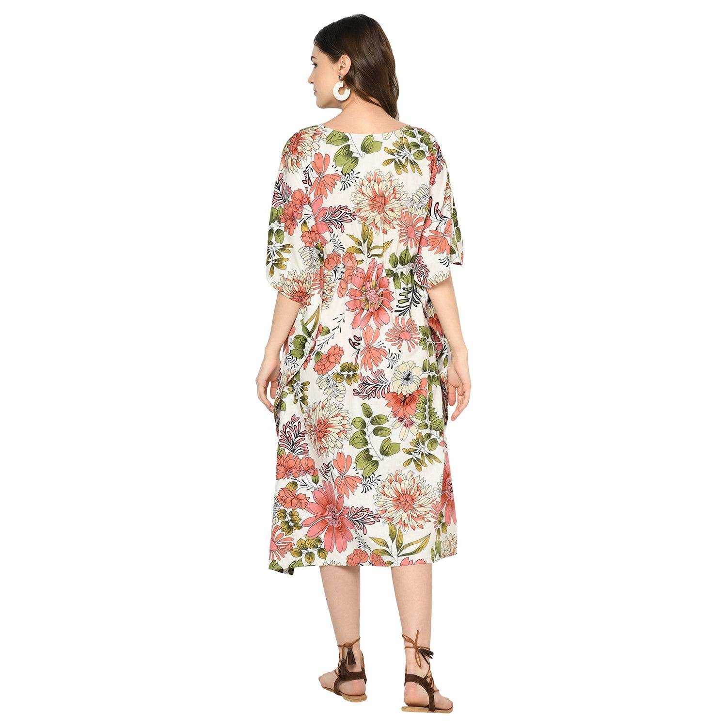 'Botanical Breeze' 100% Cotton Kaftan