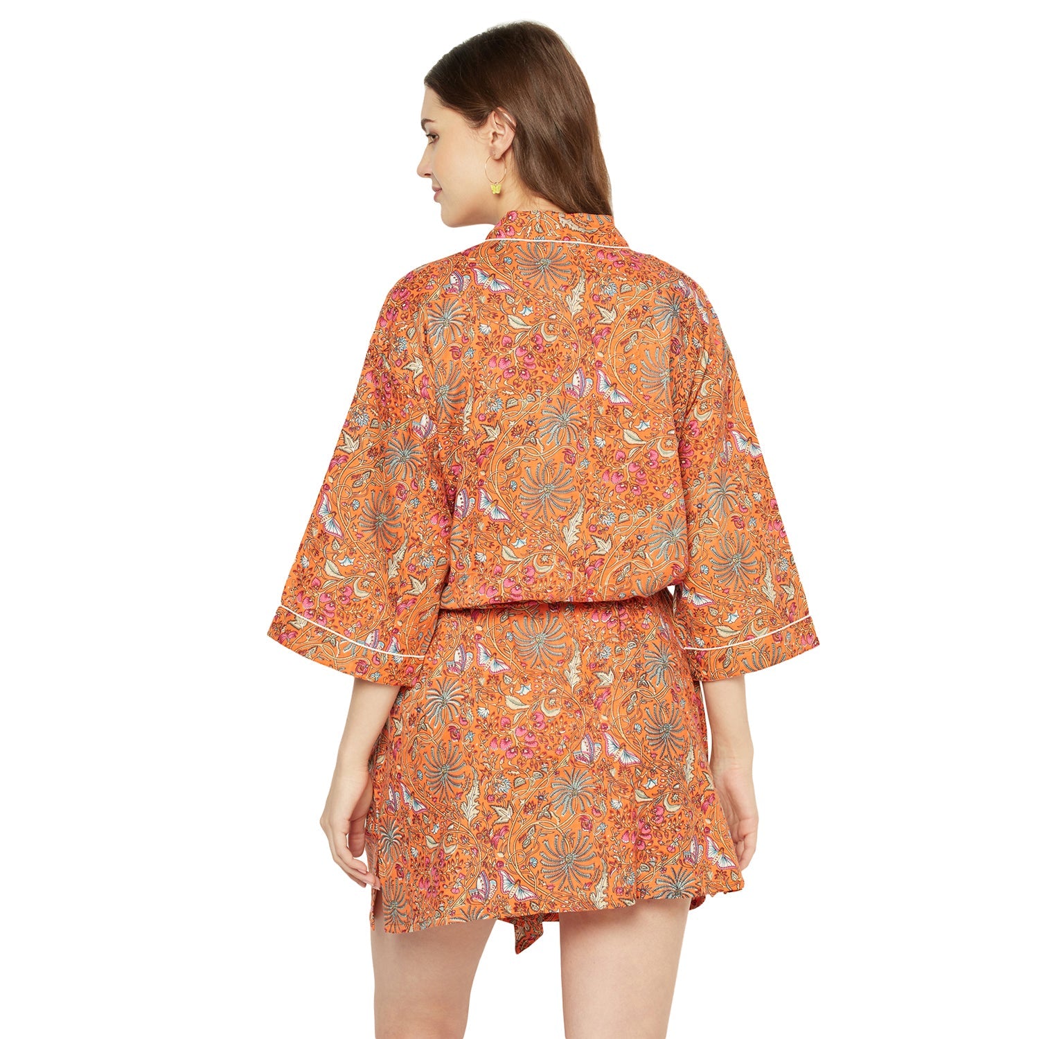 'Floral Tapestry' 100% Cotton Kimono Robe