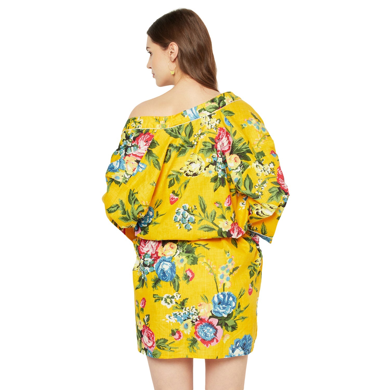 'Radiant Blooms' 100% Cotton Kimono Robe