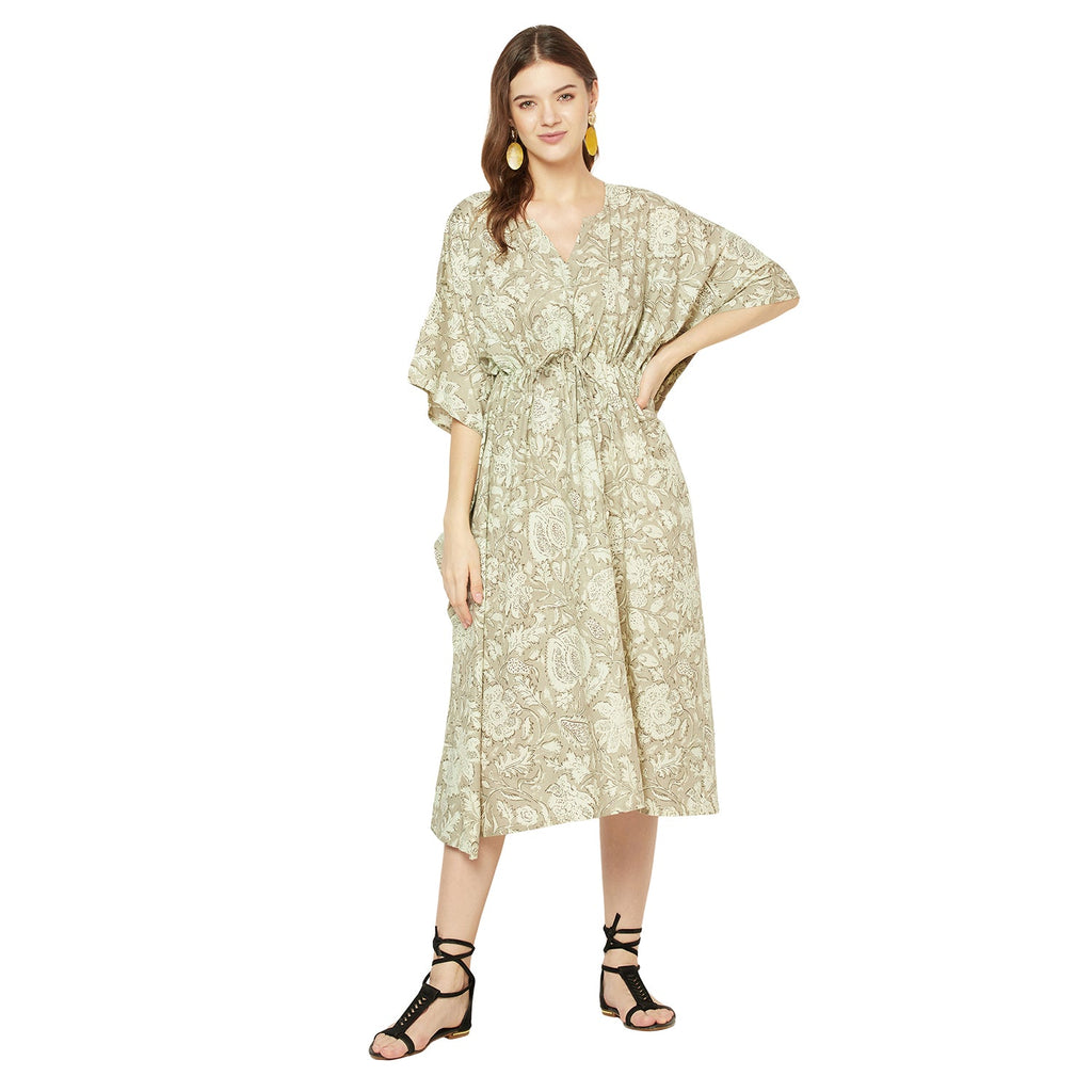 'Garden Serenity' 100% Cotton Kaftan