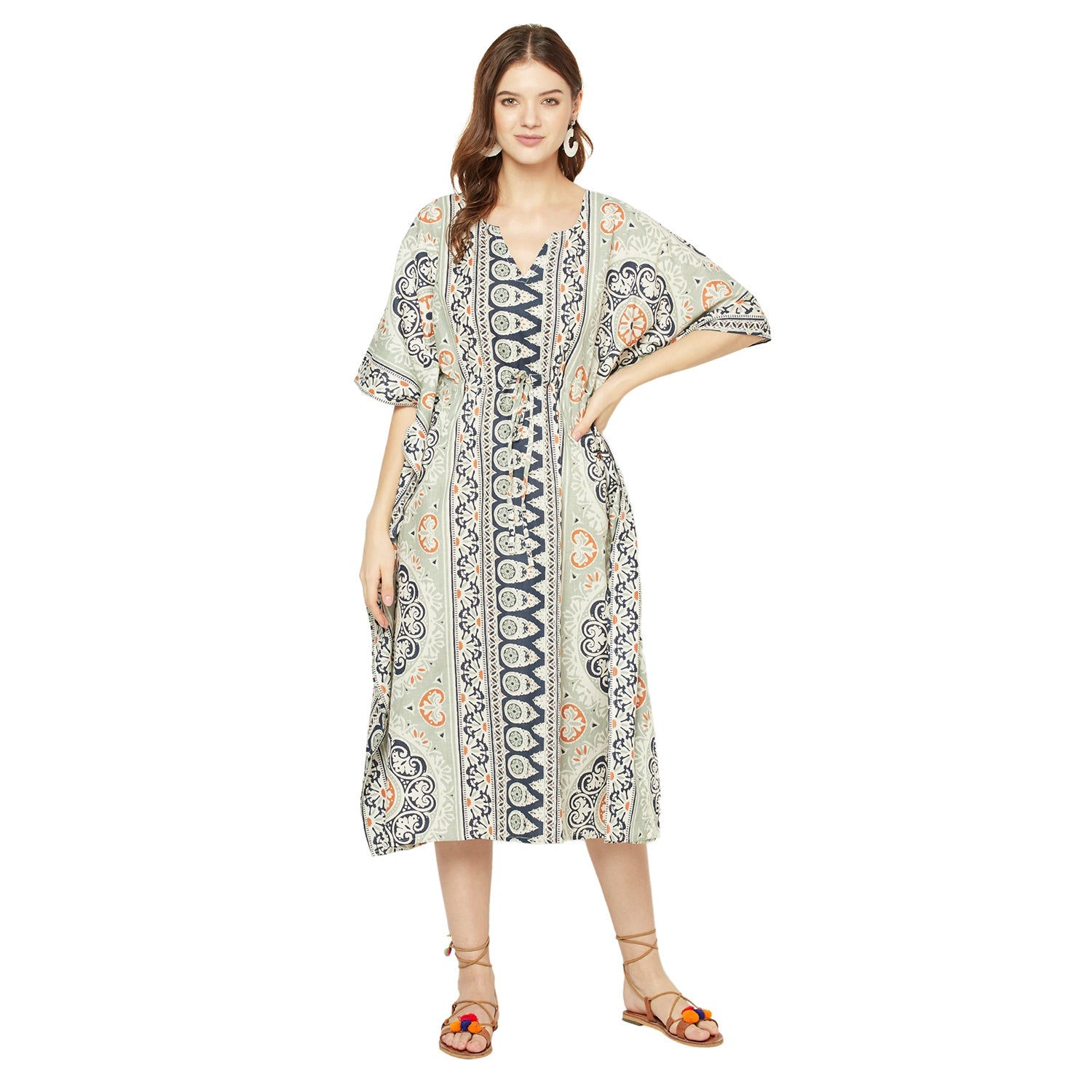 'Harmonious Hues' 100% Cotton Kaftan