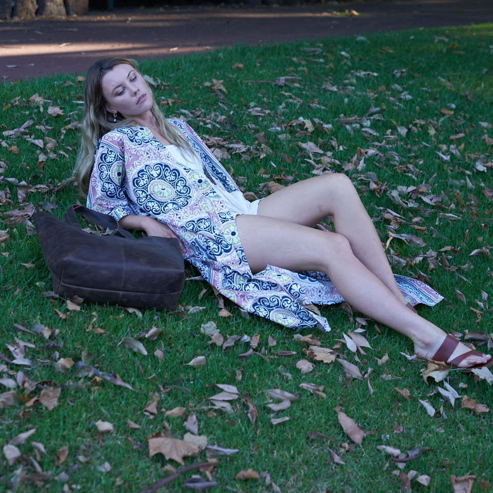 'Tranquil Oasis' 100% Cotton Kimono Robe