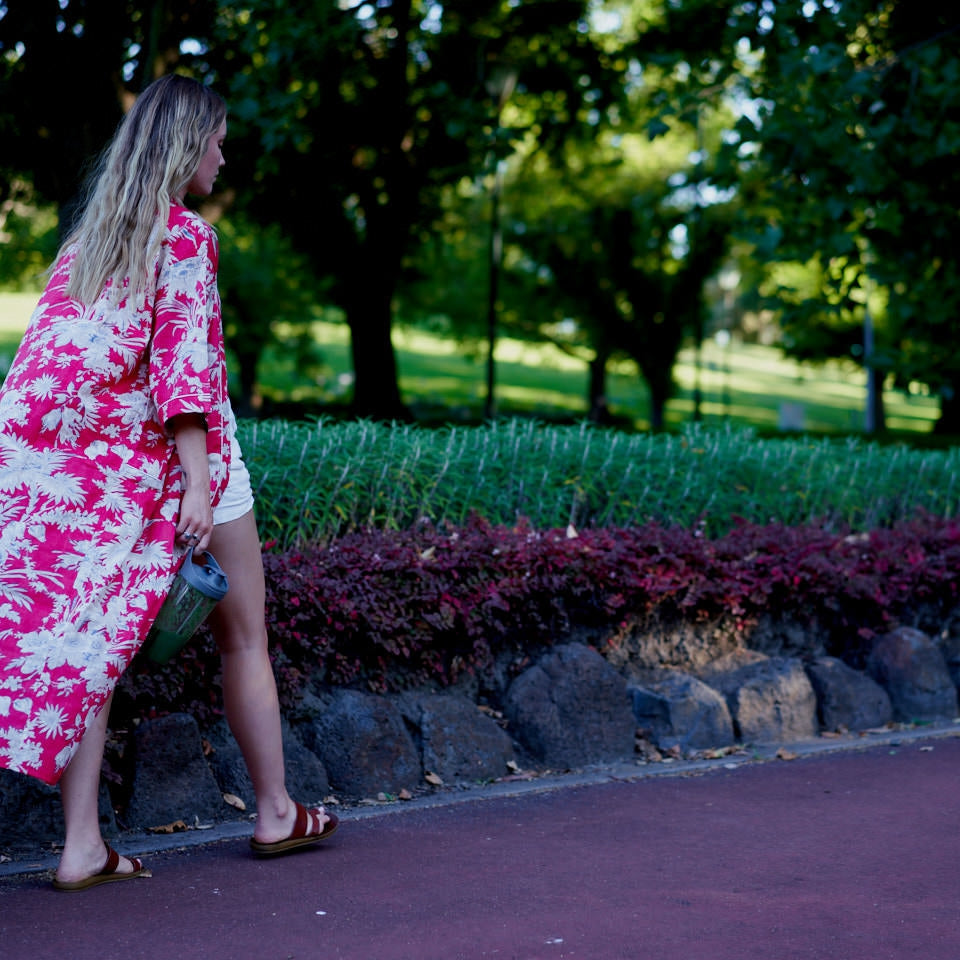 'Seaside Serenity' 100% Cotton Kimono Robe
