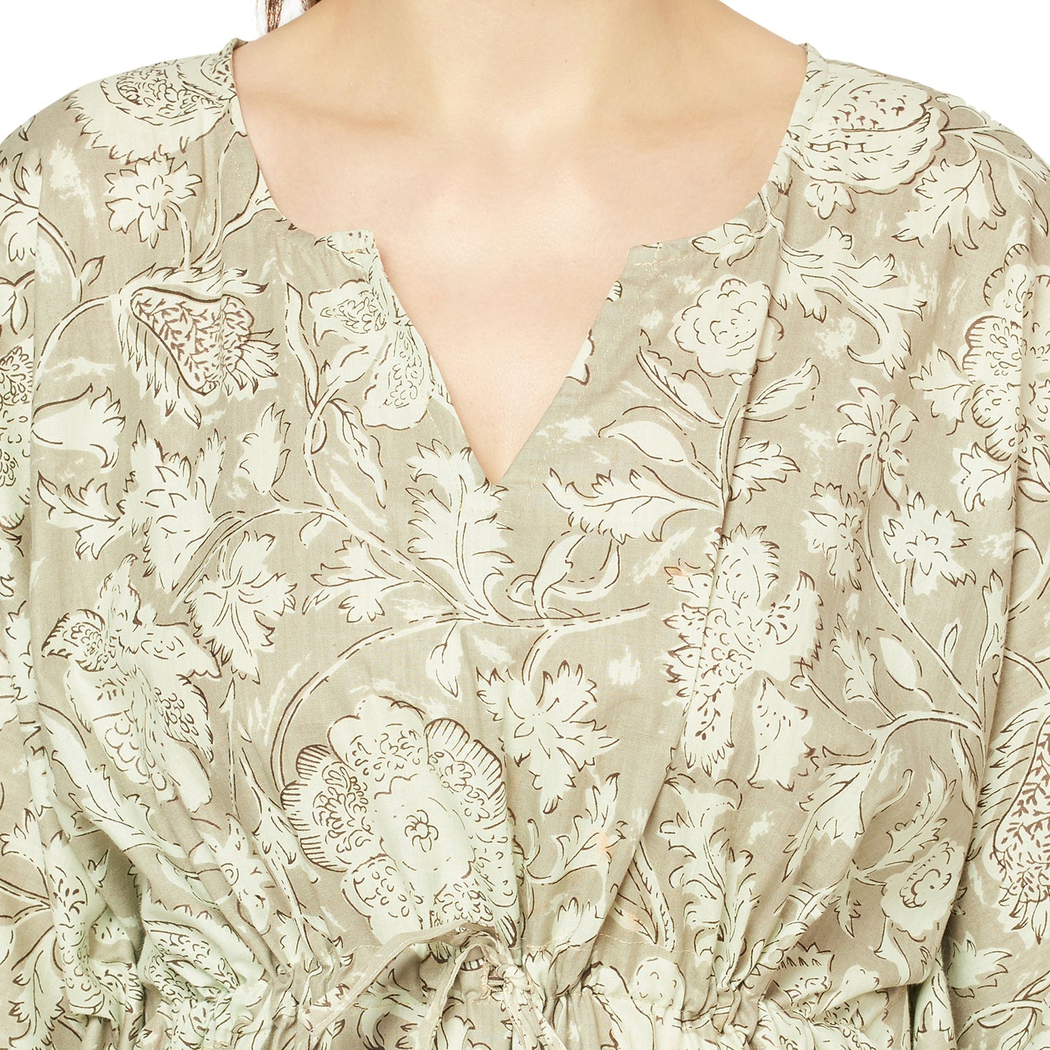'Garden Serenity' 100% Cotton Kaftan