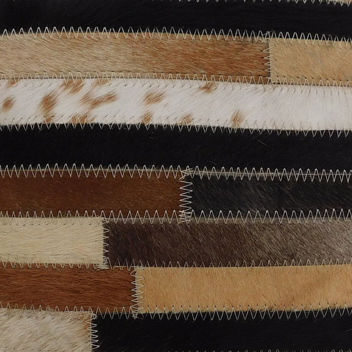 Exotic Cowhide Cushion Cover - Brown Block Pillowcase