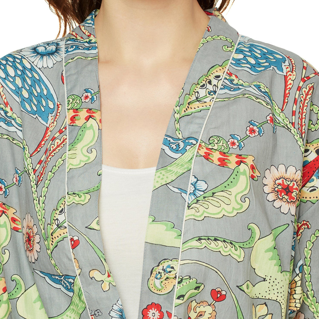 'Wings of Wonder' 100% Cotton Kimono Robe
