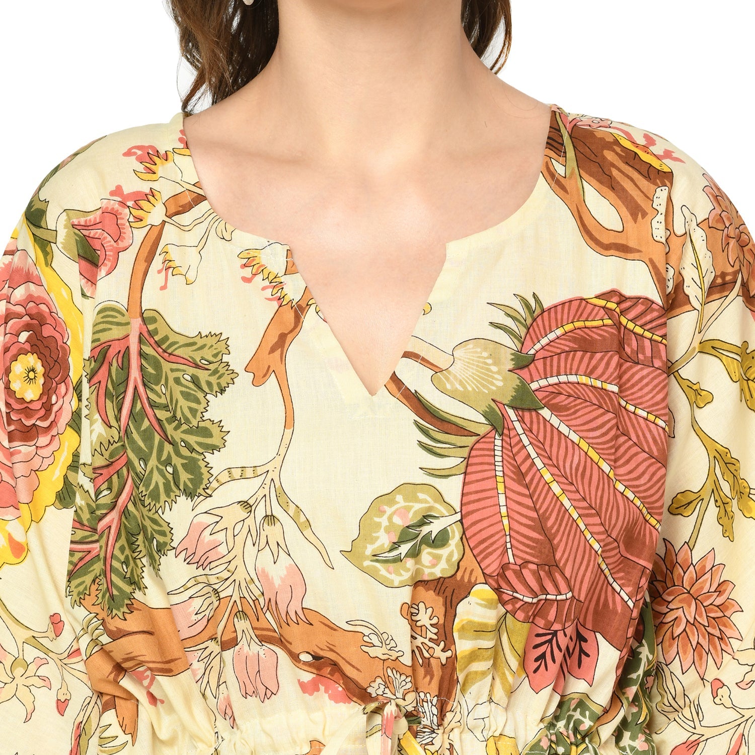 'Wildflower Whimsy' 100% Cotton Kaftan