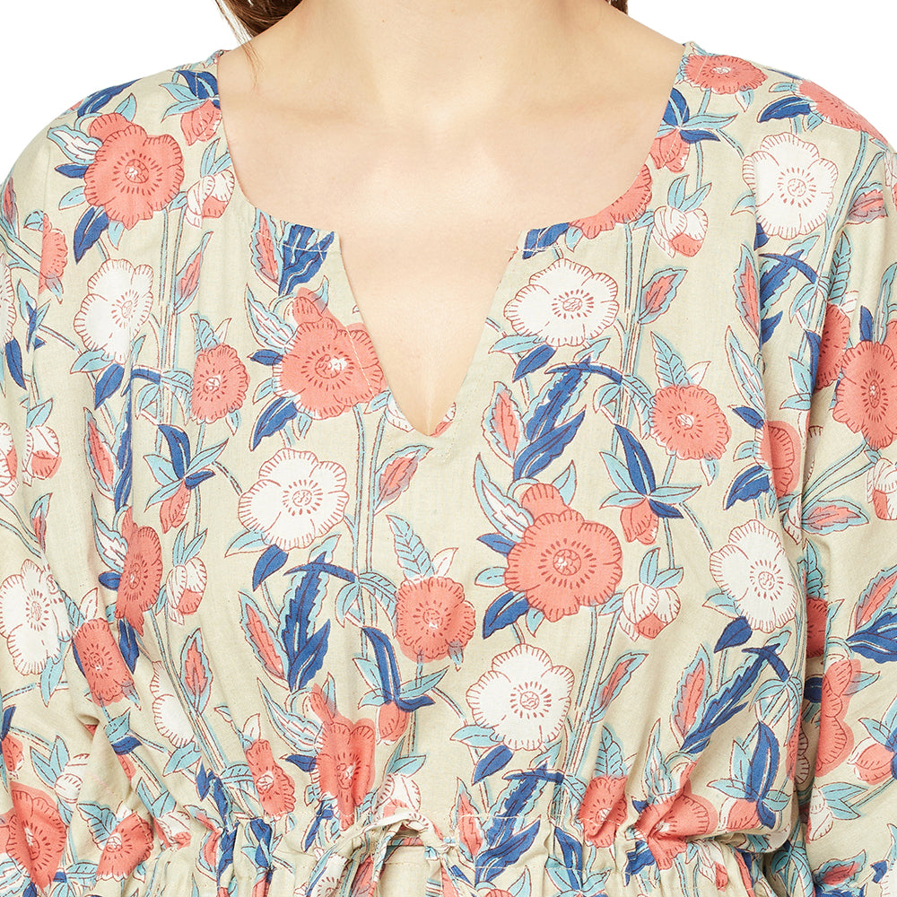 'Petal Paradise' 100% Cotton Kaftan