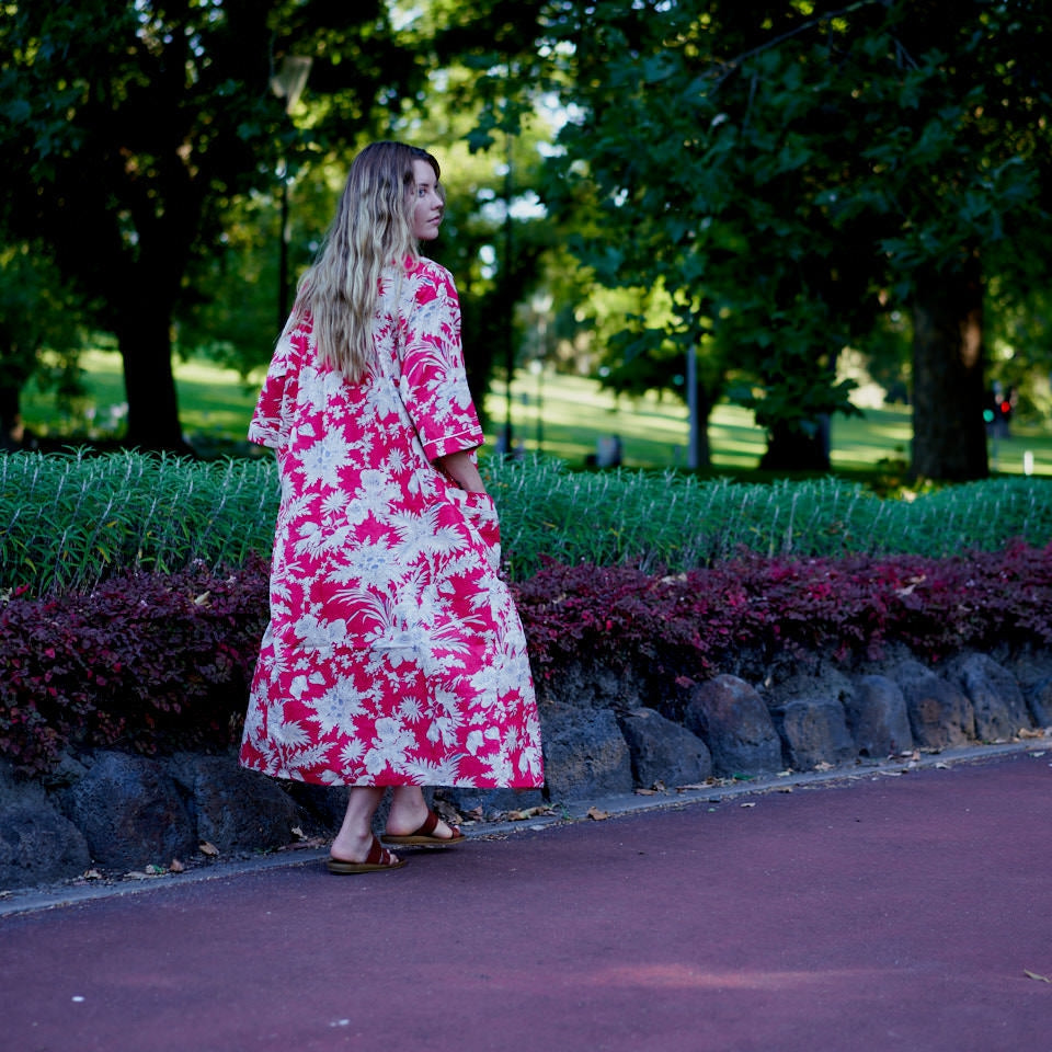 'Seaside Serenity' 100% Cotton Kimono Robe