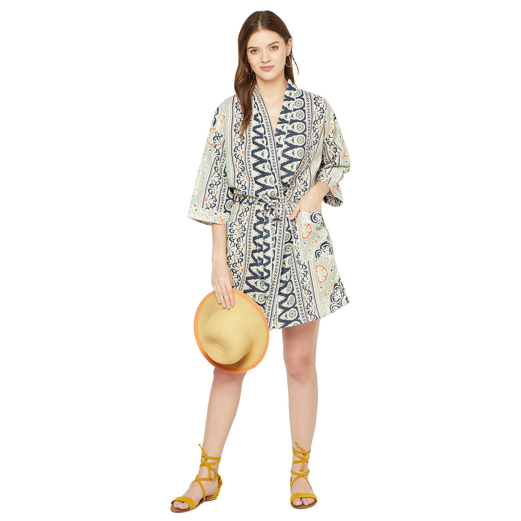 'Frida's Allure' 100% Cotton Kimono Robe
