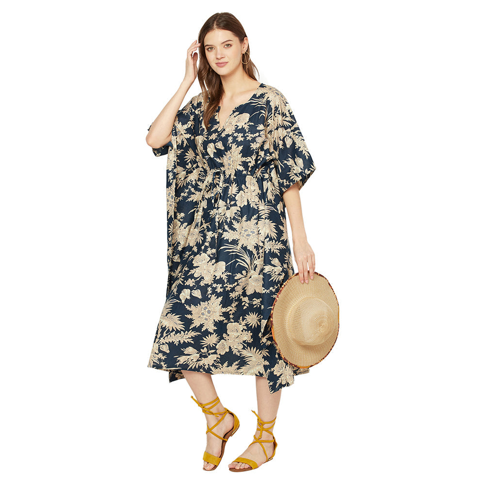 'Botanical Beauty' 100% Cotton Kaftan