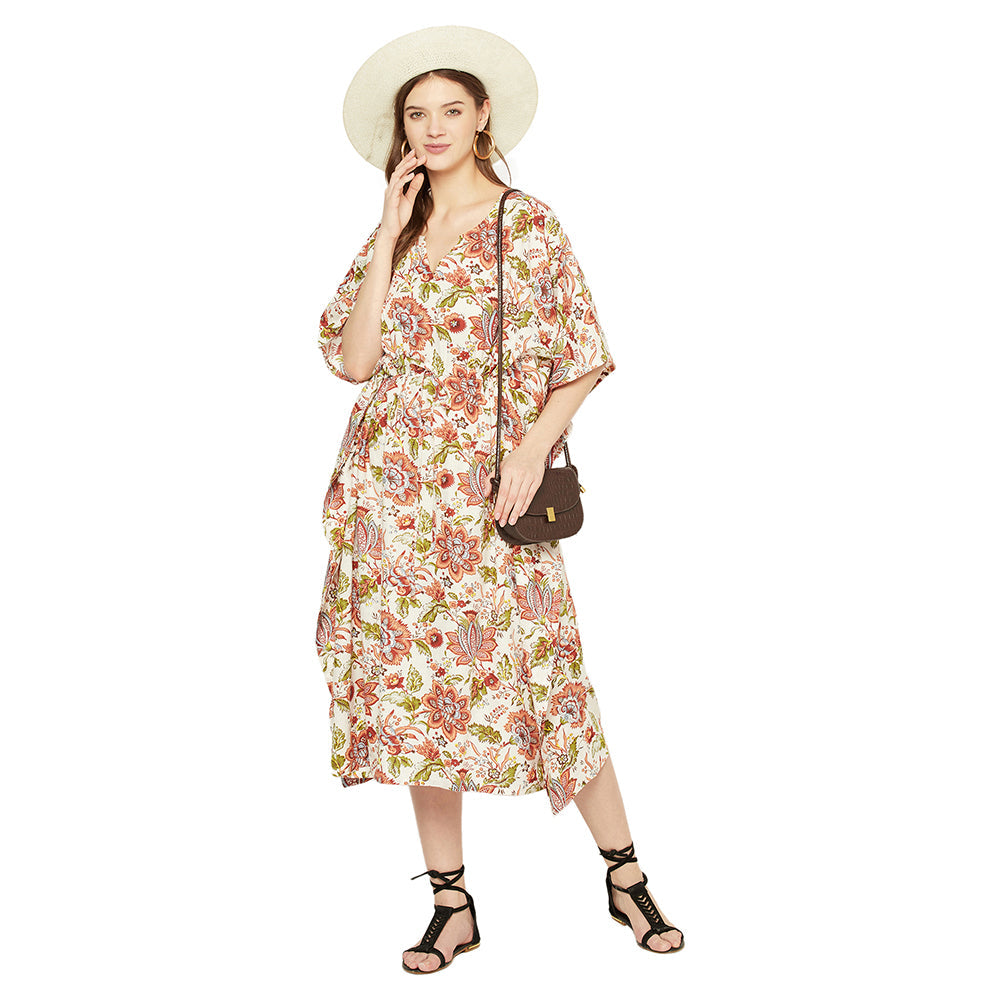 'Floral Escape' 100% Cotton Kaftan