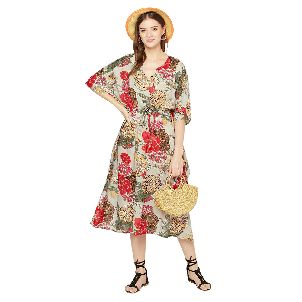 'Vivid Escape' 100% Cotton Kaftan