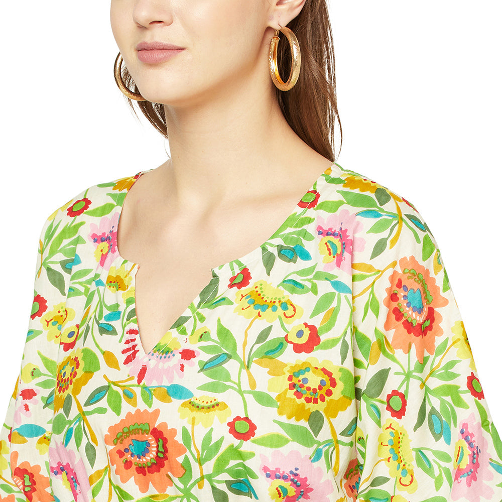 'Botanical Bliss' 100% Cotton Kaftan