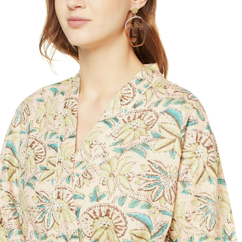 'Mystic Oasis' 100% Cotton Kimono Robe