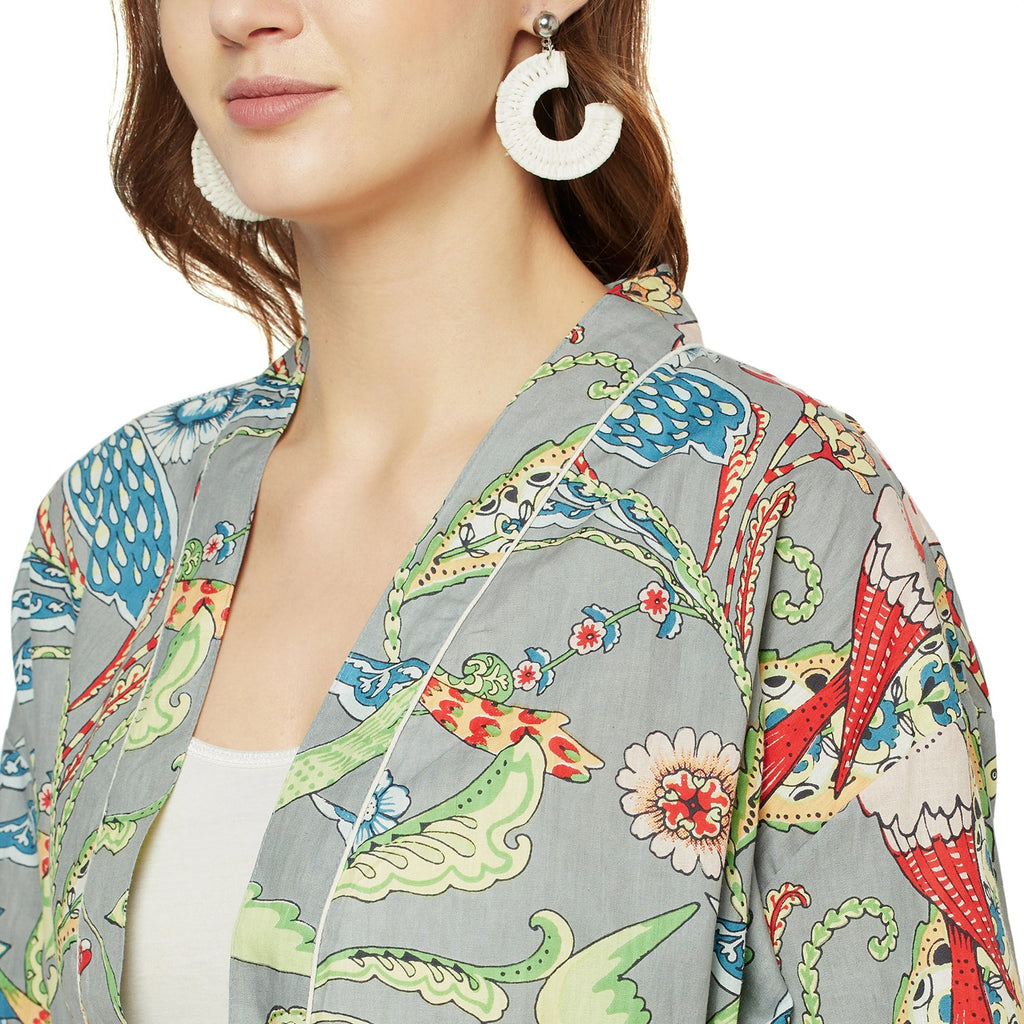 'Wings of Wonder' 100% Cotton Kimono Robe