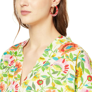 'Floral Flourish' 100% Cotton Kimono Robe