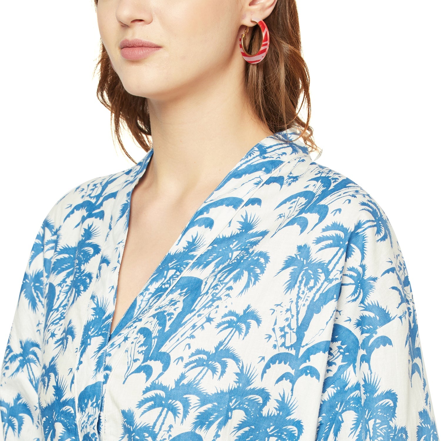 'Playful Palms' 100% Cotton Kimono Robe