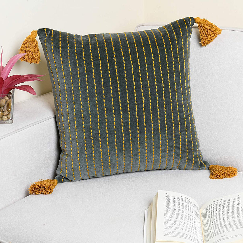 Linen Connections Moroccan Tassels Cushion Cover - Boho Polka
