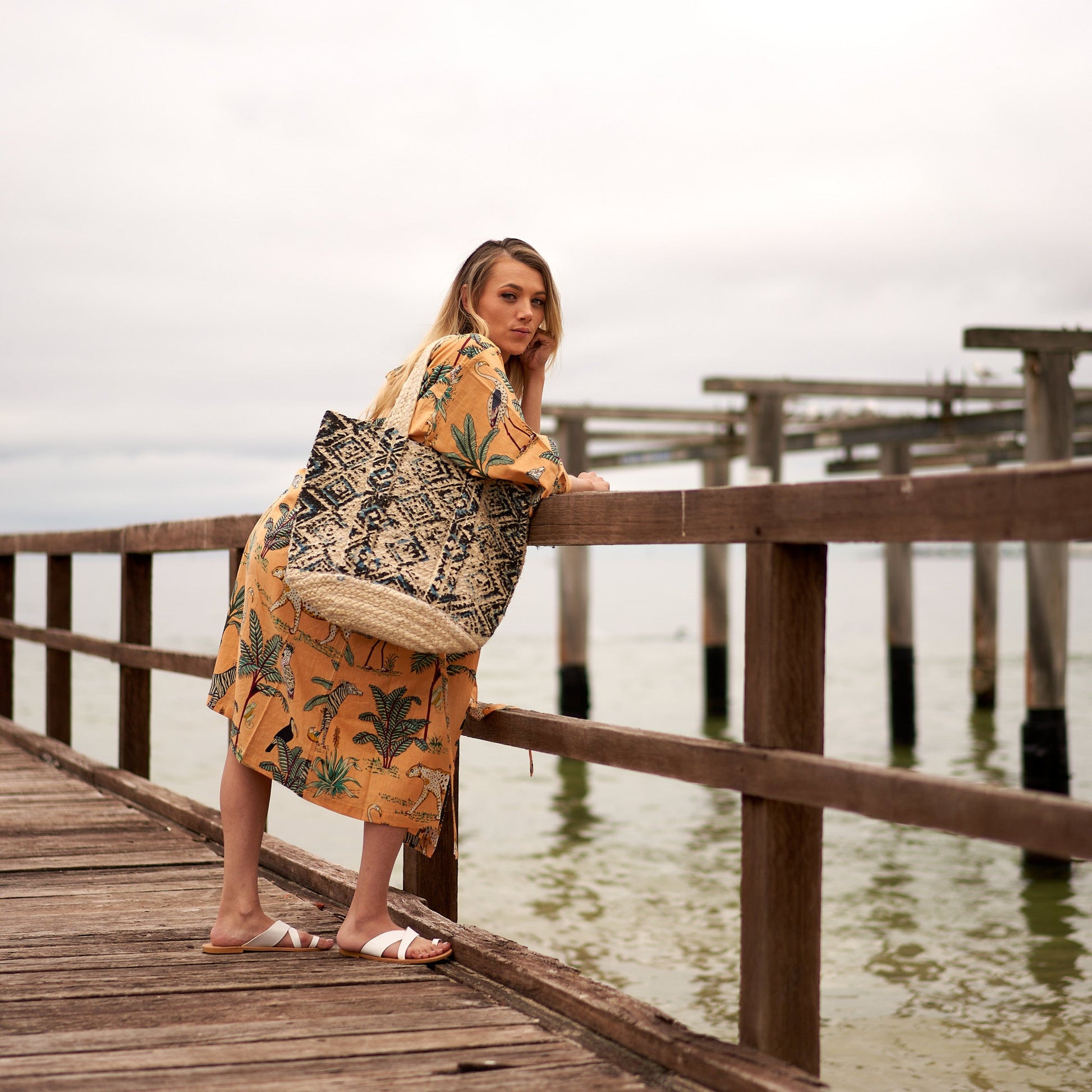 Rattan Jute Tote Bag - Garden Grove