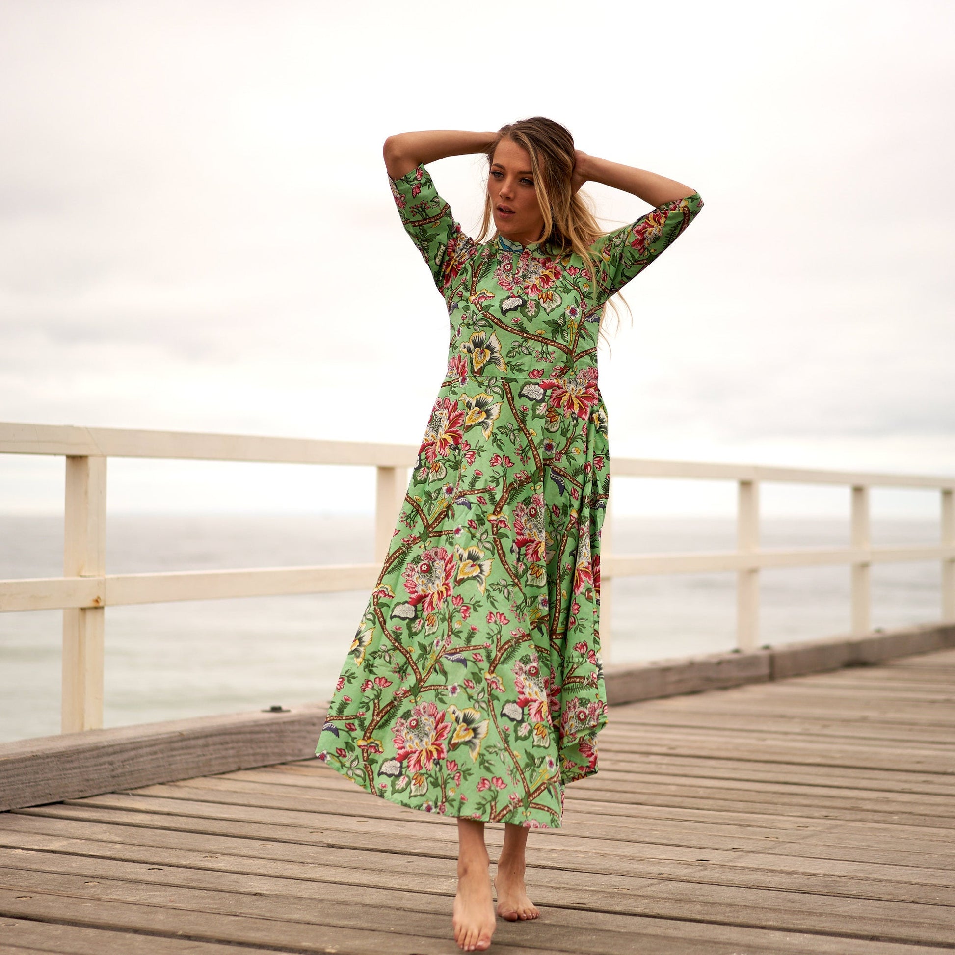 'Retro Petals' 100% Cotton Dress
