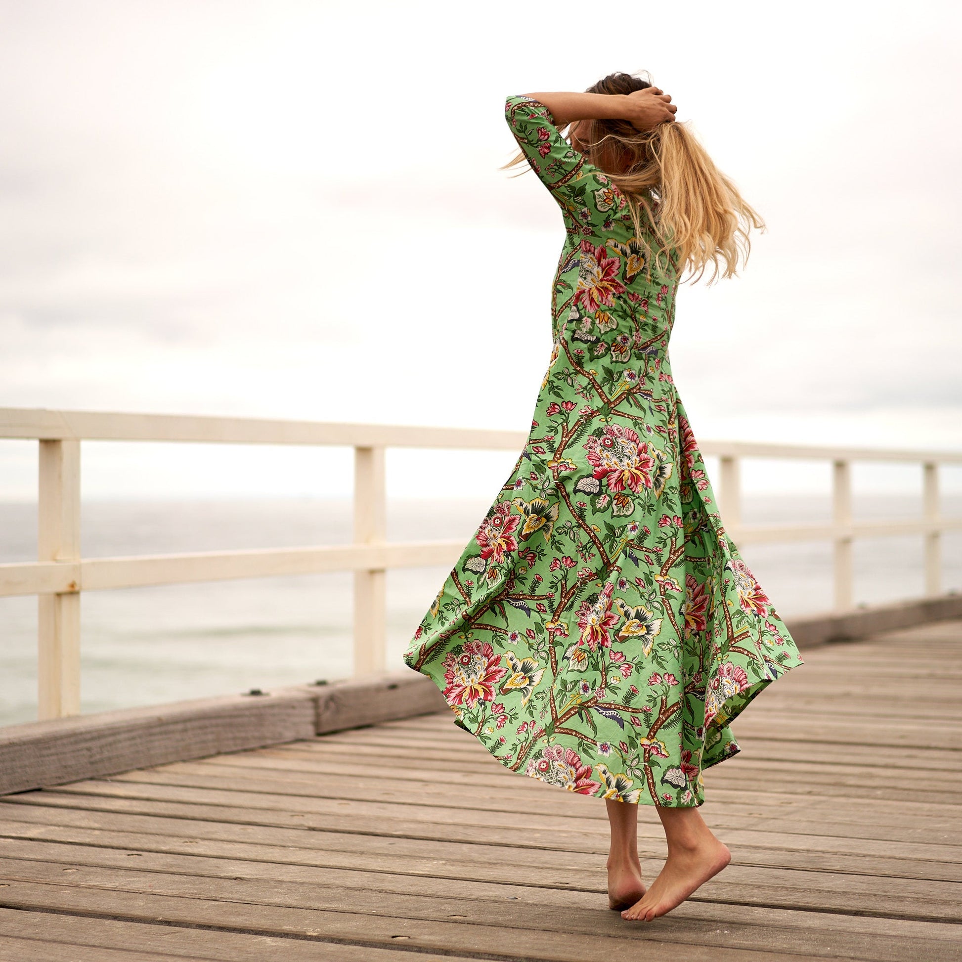 'Retro Petals' 100% Cotton Dress