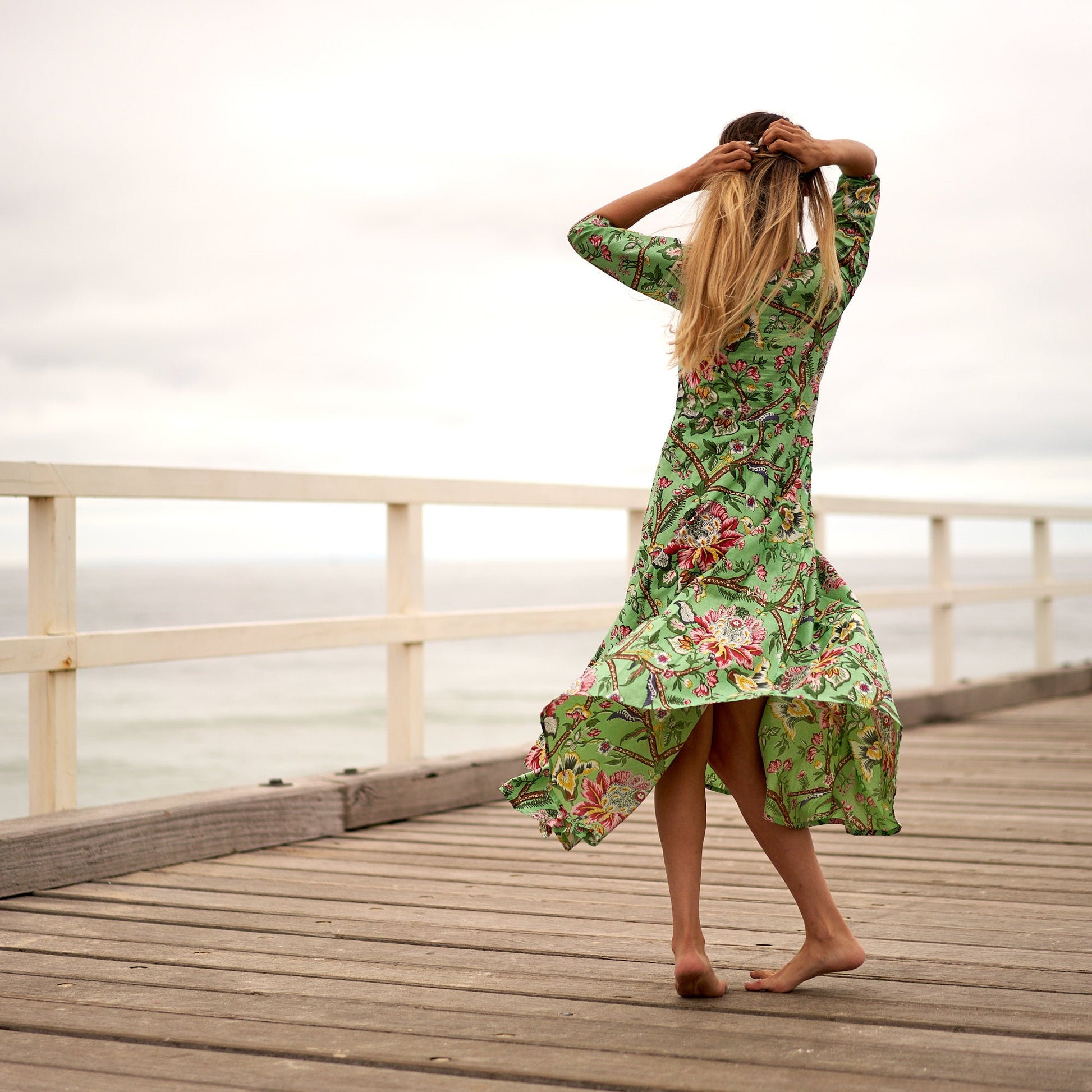 'Retro Petals' 100% Cotton Dress