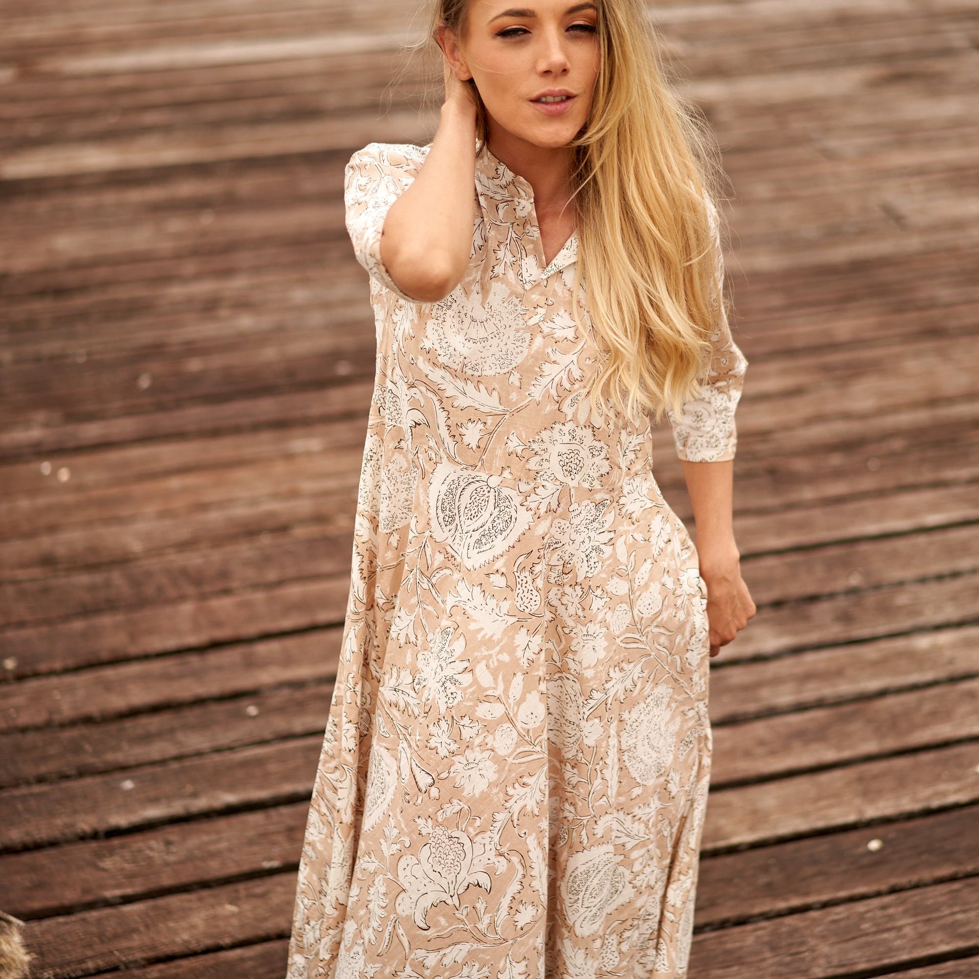 'Dreams of Cream' 100% Cotton Dress