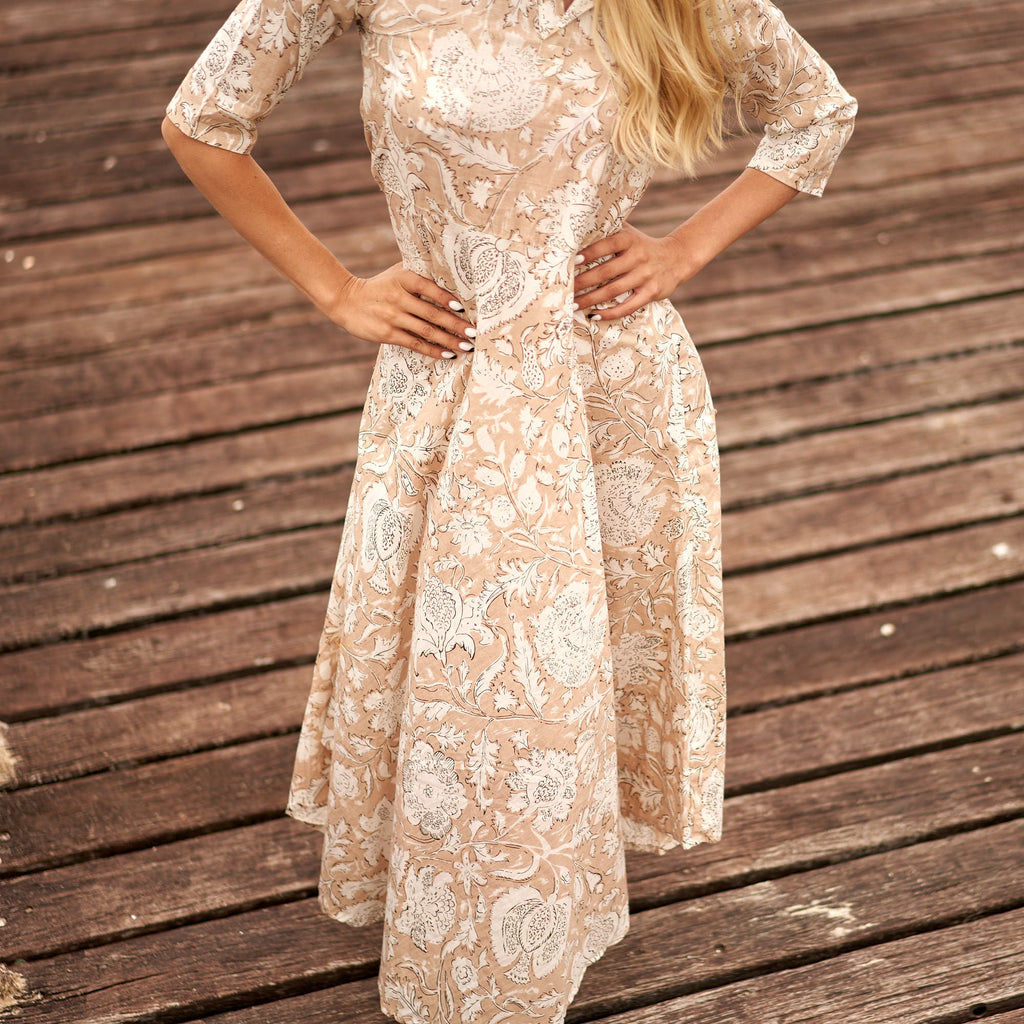 'Dreams of Cream' 100% Cotton Dress