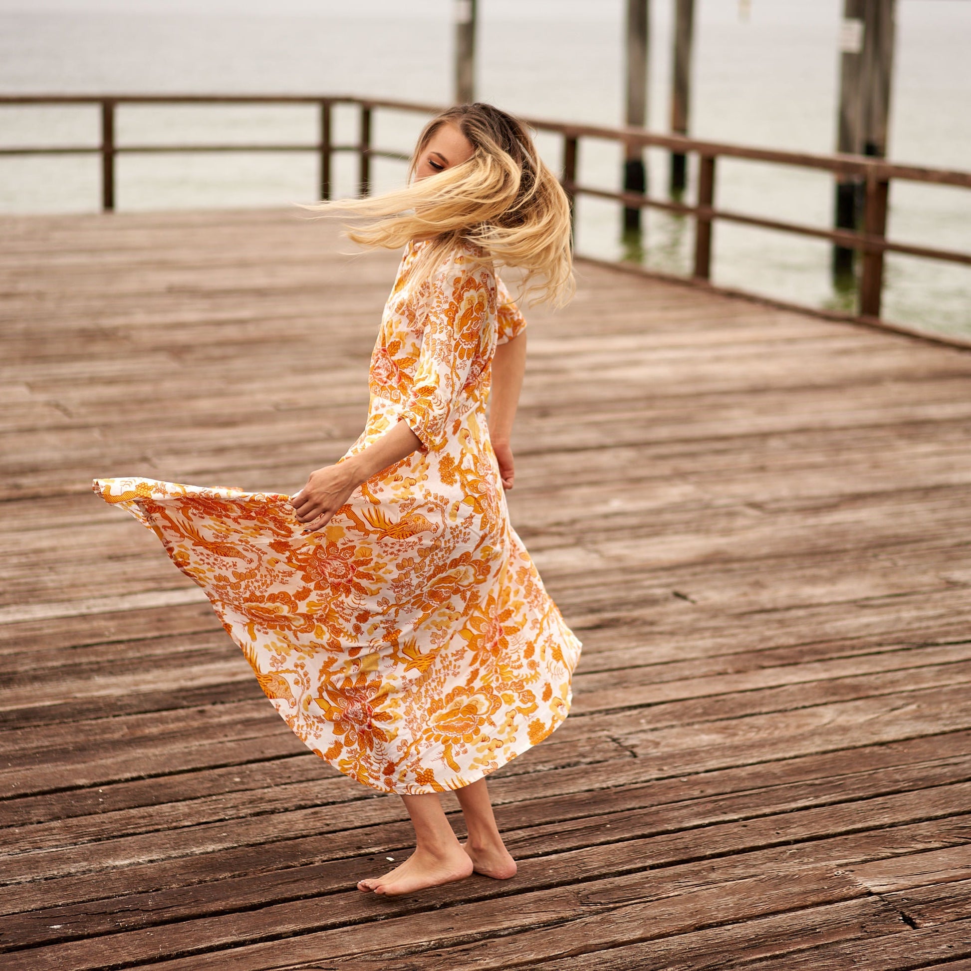 'Citrine Oasis' 100% Cotton Dress