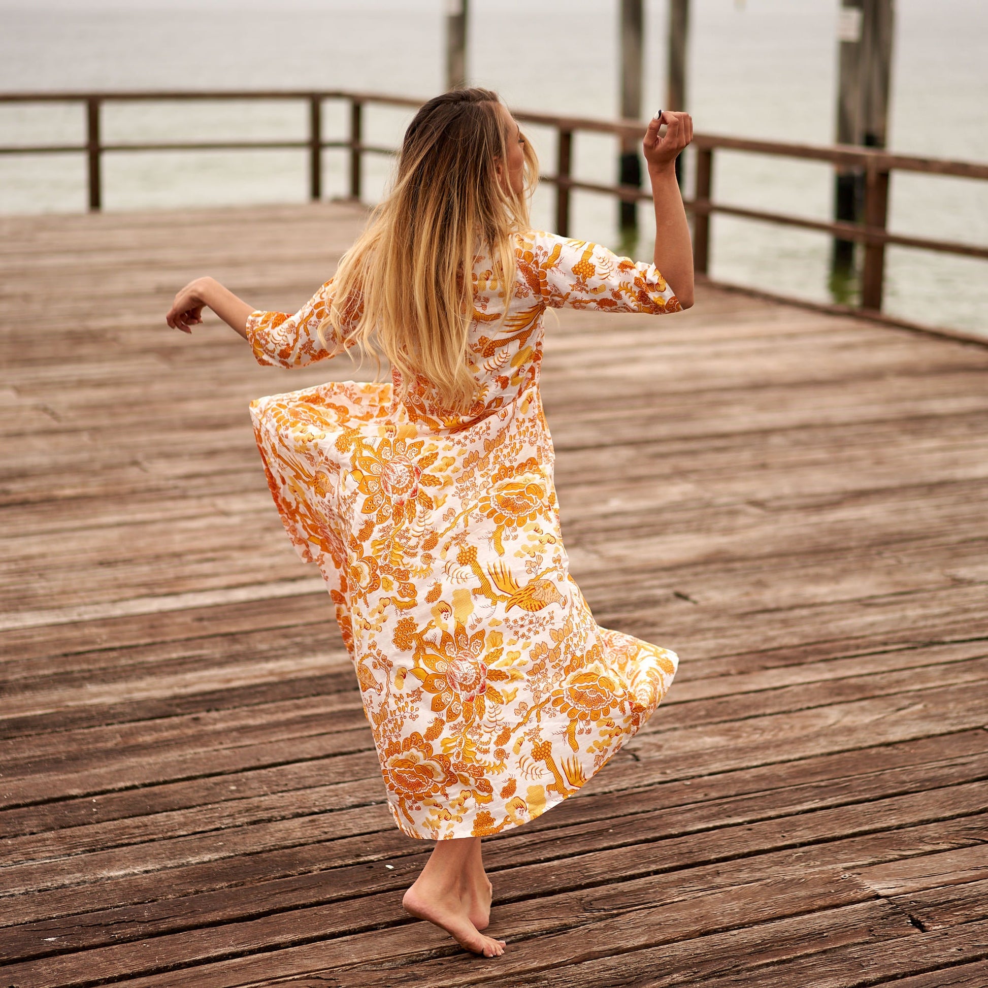 'Citrine Oasis' 100% Cotton Dress