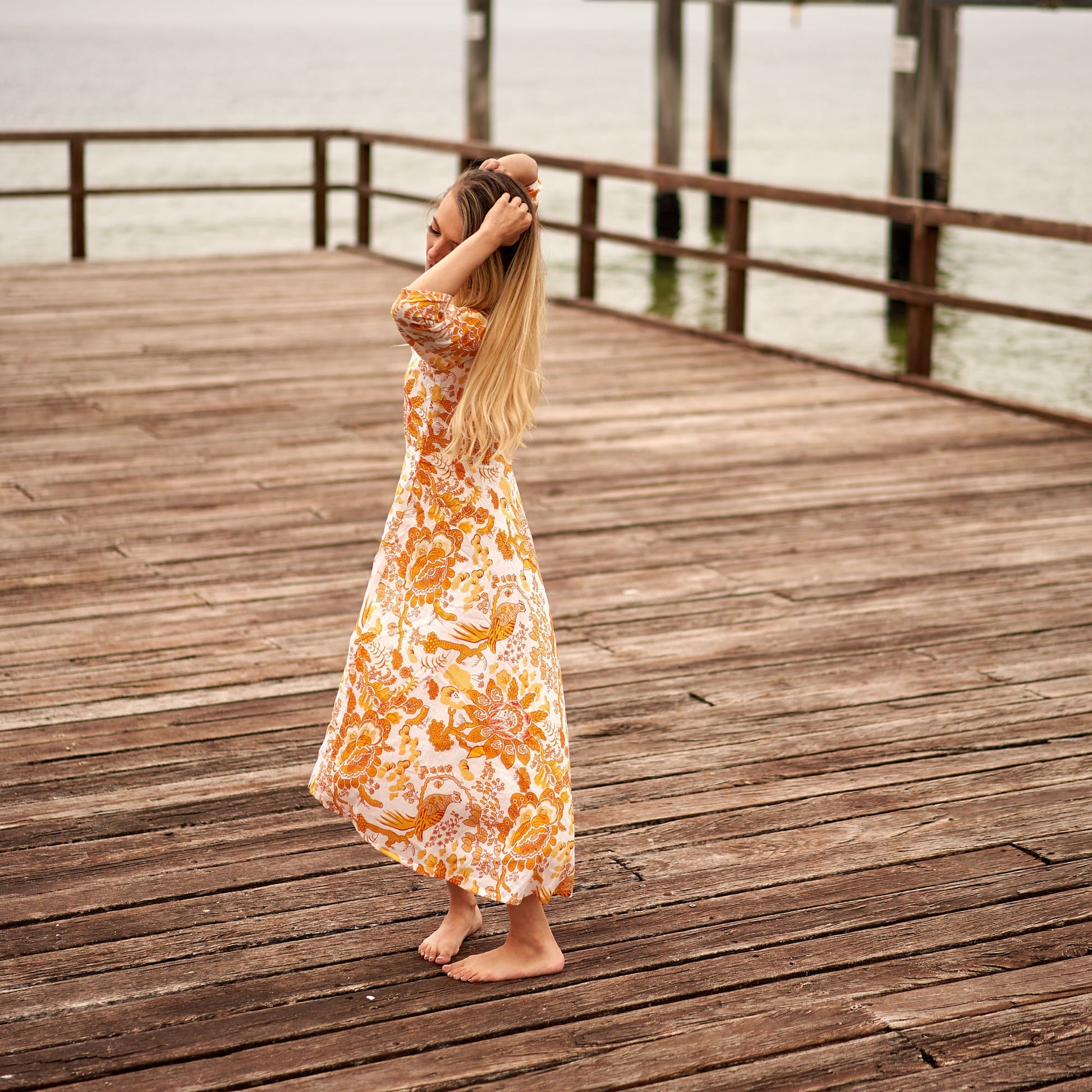 'Citrine Oasis' 100% Cotton Dress