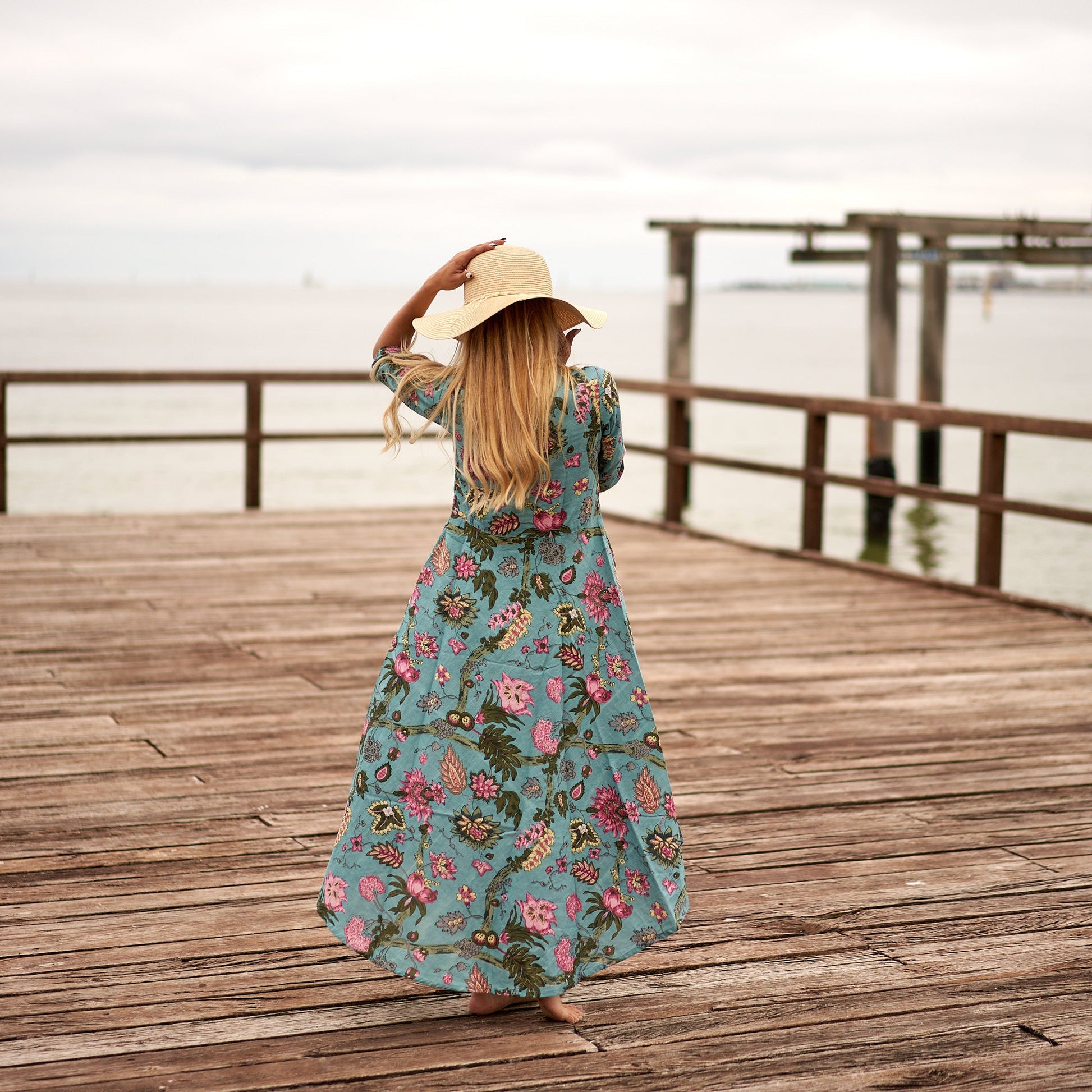 'Turqoise Oasis' 100% Cotton Dress