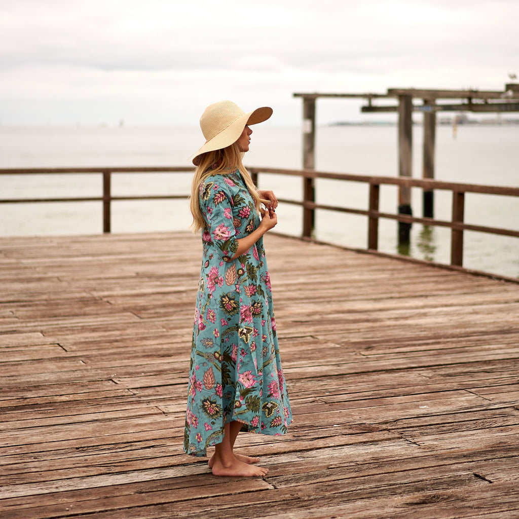 'Turqoise Oasis' 100% Cotton Dress