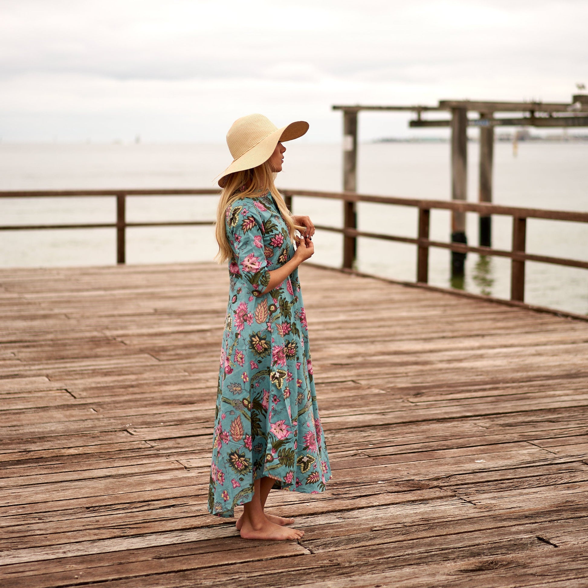 'Turqoise Oasis' 100% Cotton Dress