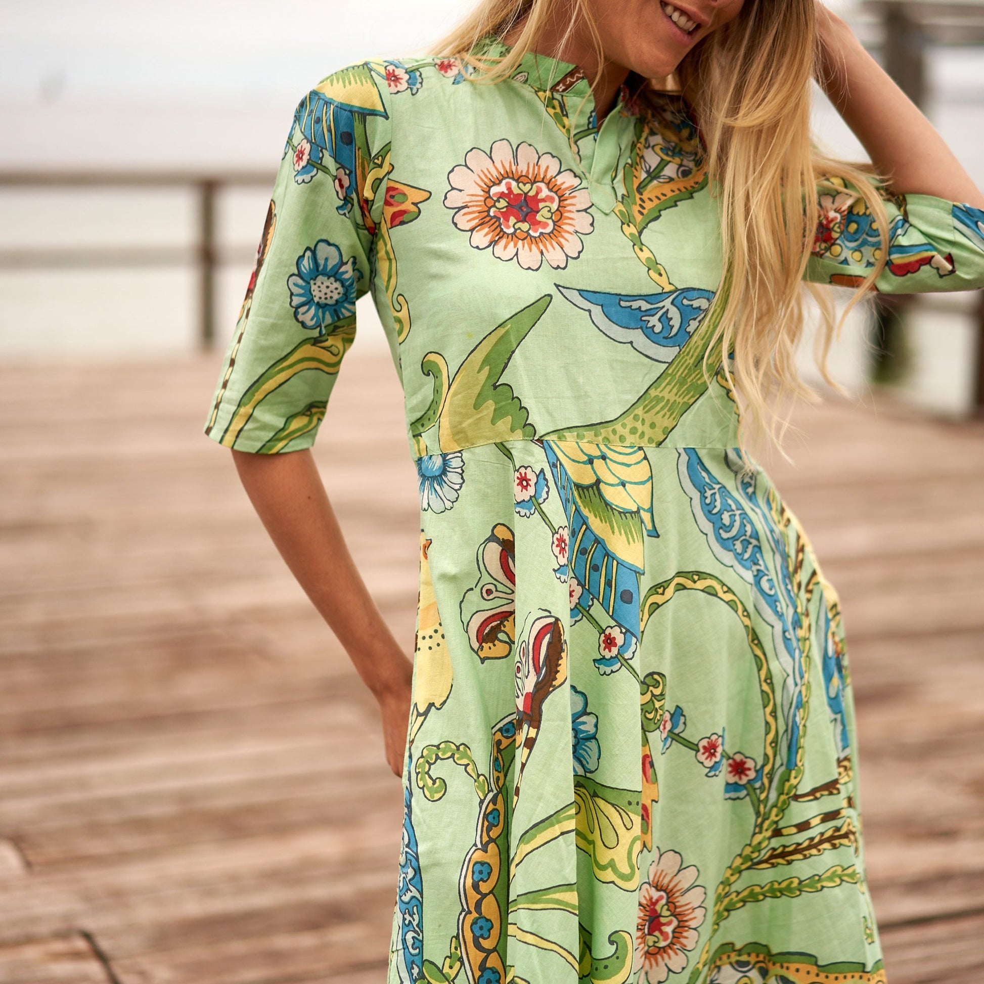 'Bold Tropics' 100% Cotton Dress