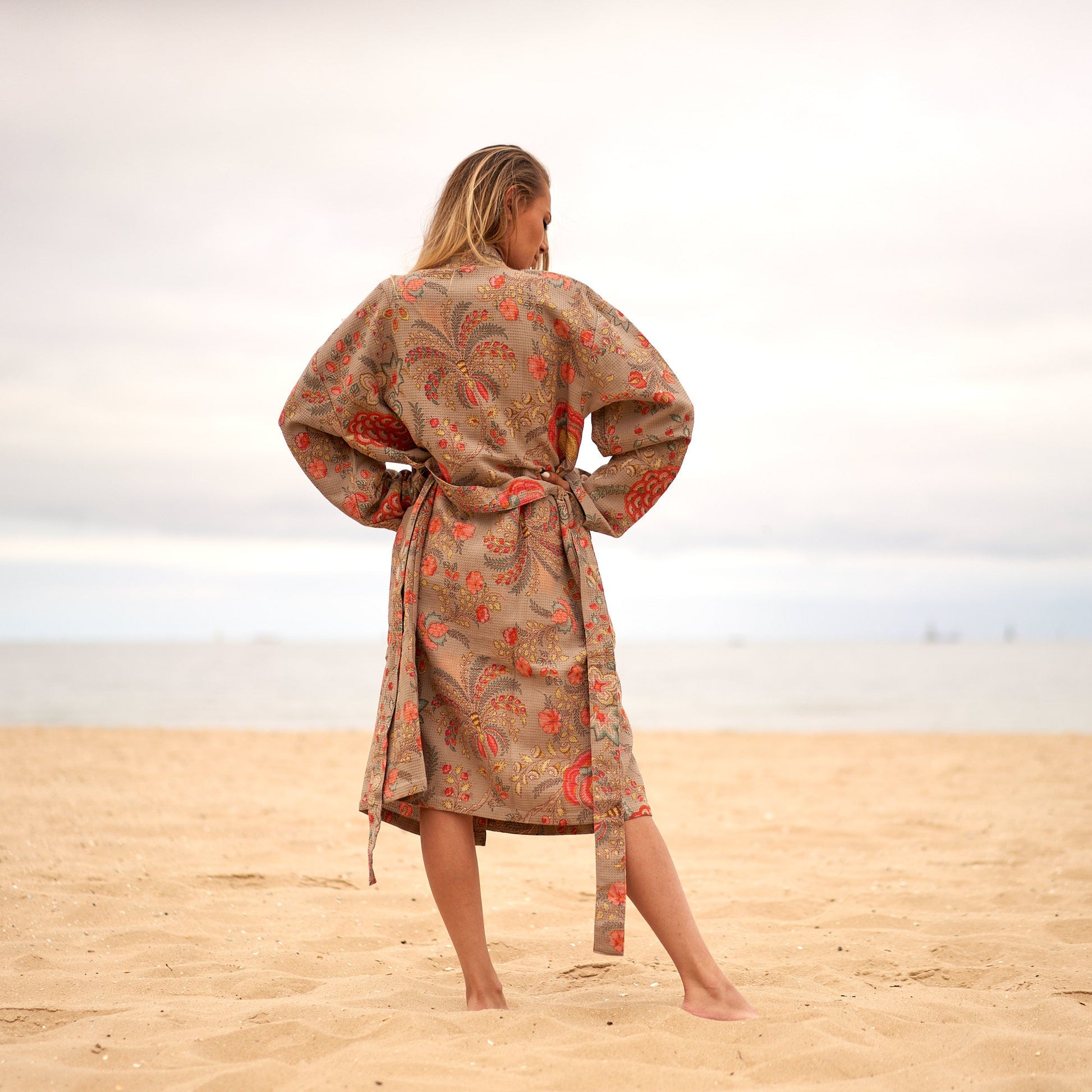 'Pastel Paradise' 100% Waffle Cotton Kimono Robe Robe