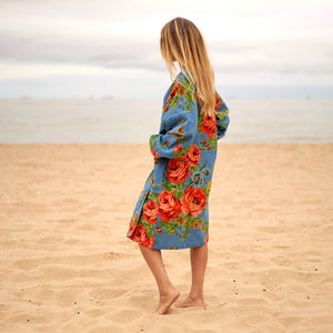 'Fresh Florals' 100% Waffle Cotton Kimono Robe Robe