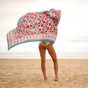 'Florals & Waves' 100% Cotton Sarong