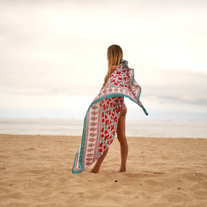'Florals & Waves' 100% Cotton Sarong