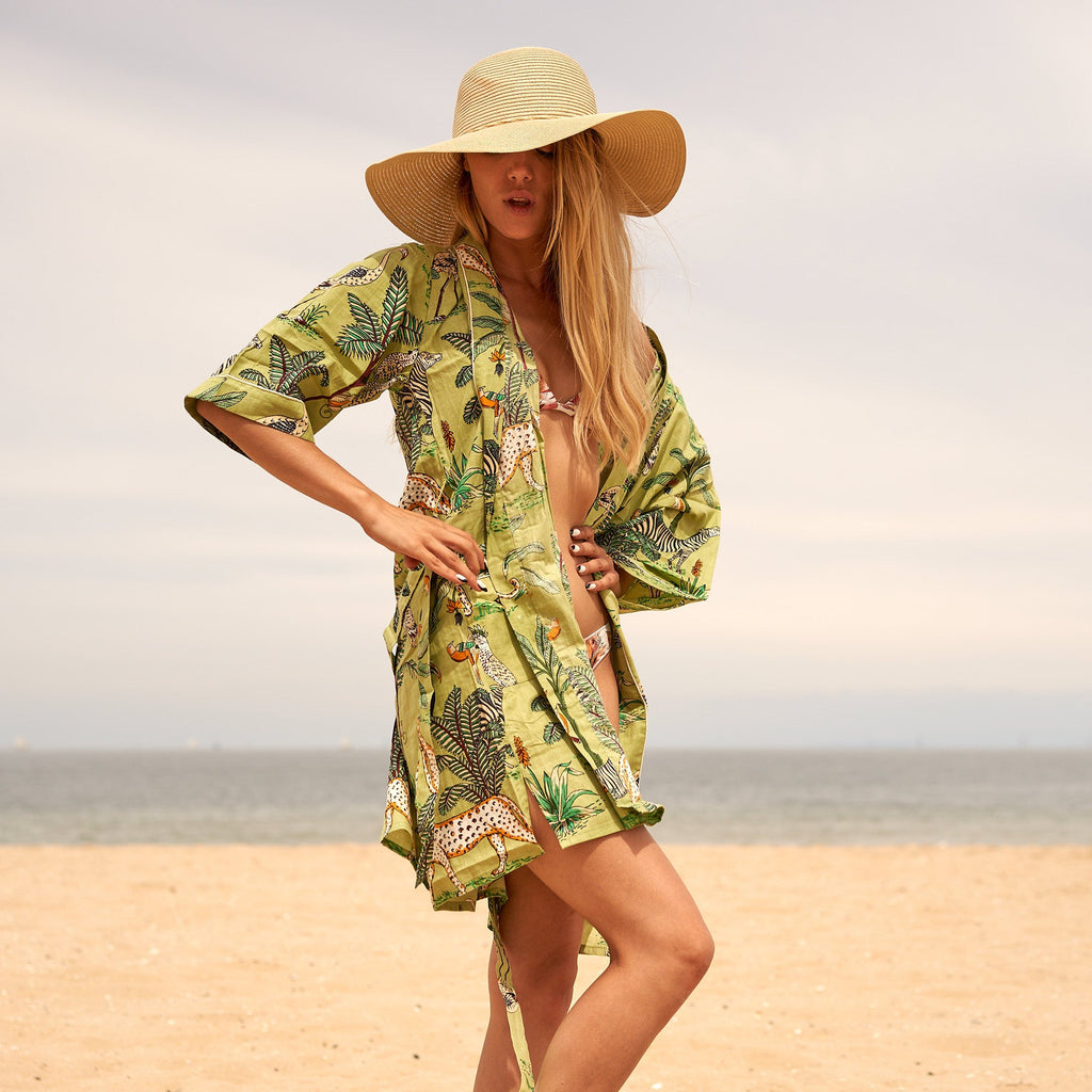 'Lush Rainforest' 100% Cotton Kimono