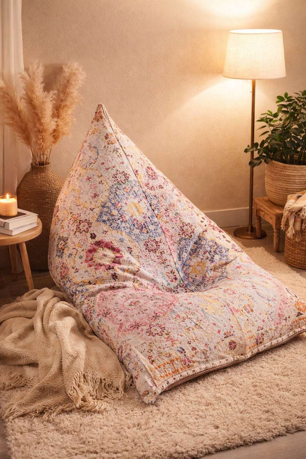 Bohemian Floor Cushion Chair - Stylish Bean Bag Lounger